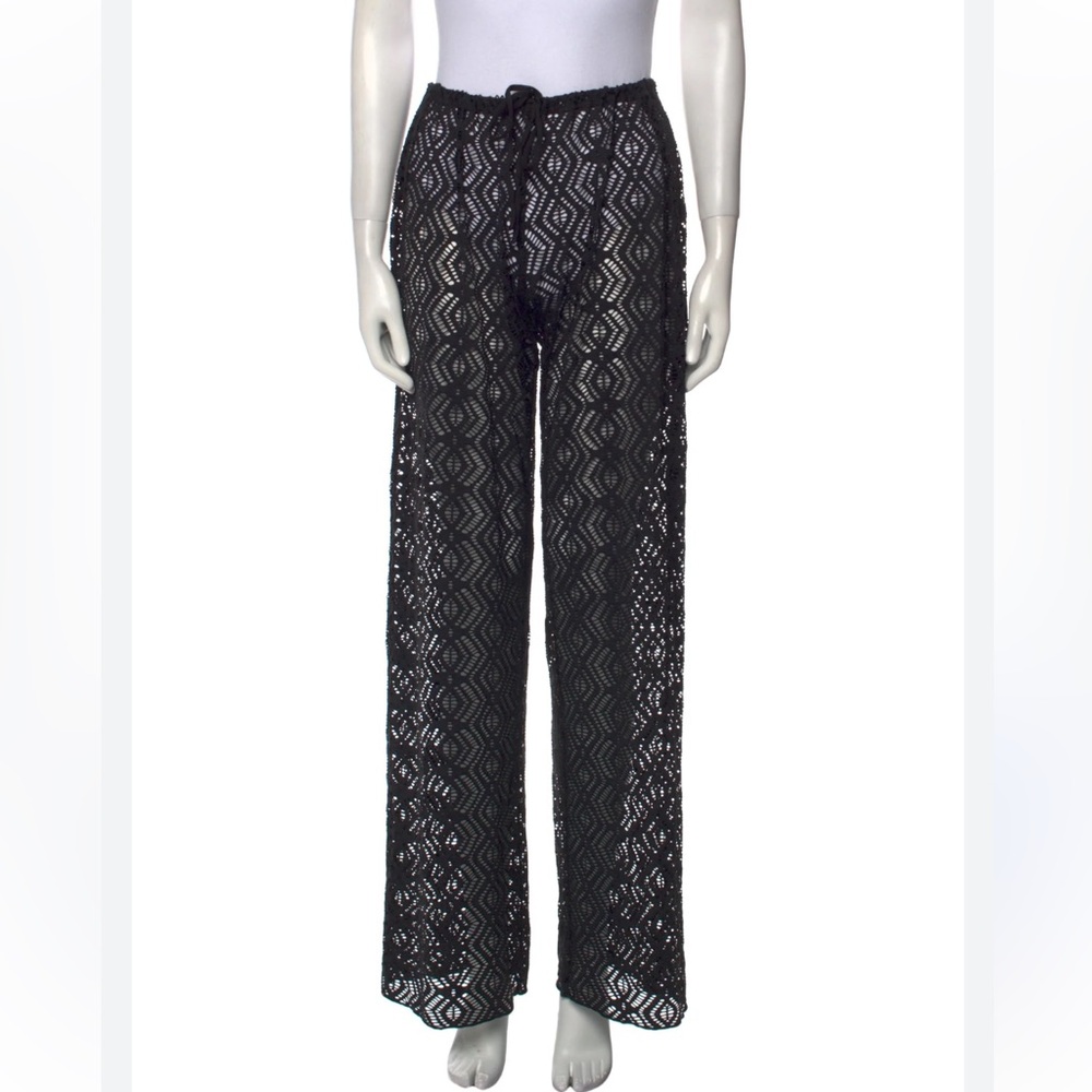 BECCA Black Lace Swim Coverup Drawstring Pants